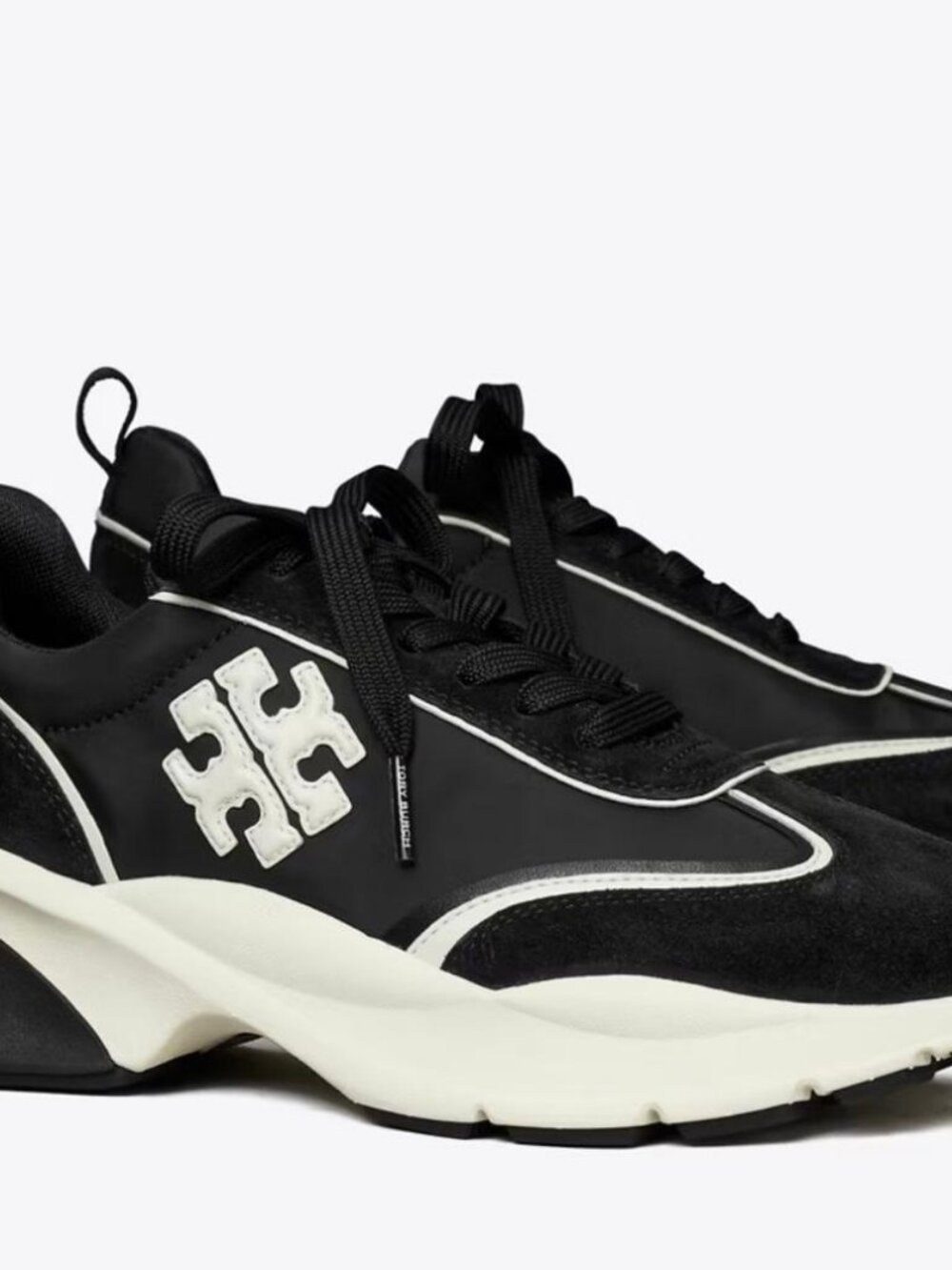 Tory Burch Good Luck Trainer Perfect Black/New Ivory Size 8.5